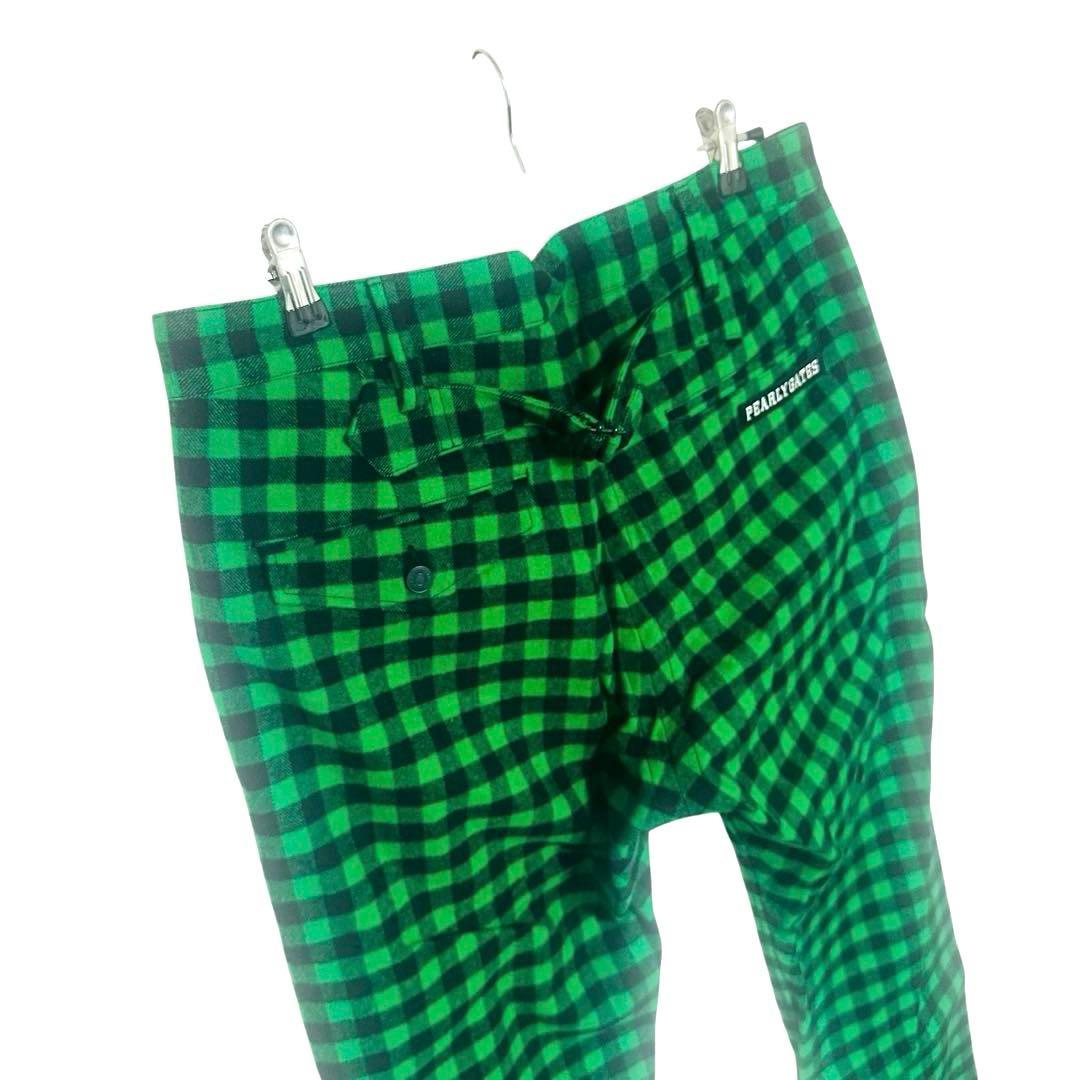 新品未使用✨PEARLY GATES 6 ゴルフパンツ 総柄 チェック 緑 黒