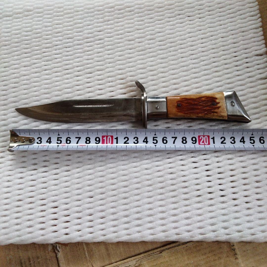 登山ナイフ。鹿の角の持ち手?5ミリ厚の刃。