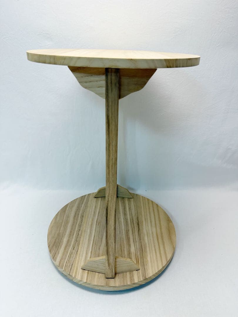 ほぼ未使用 茶道具 利休好写し 桐 丸卓 組み立式 元箱