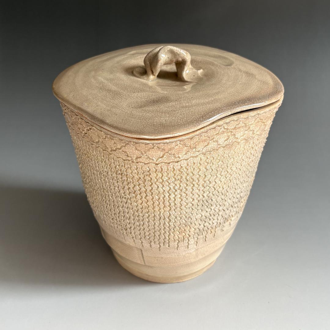 10代坂高麗左衛門　萩焼　縄暖簾　水指　茶道具