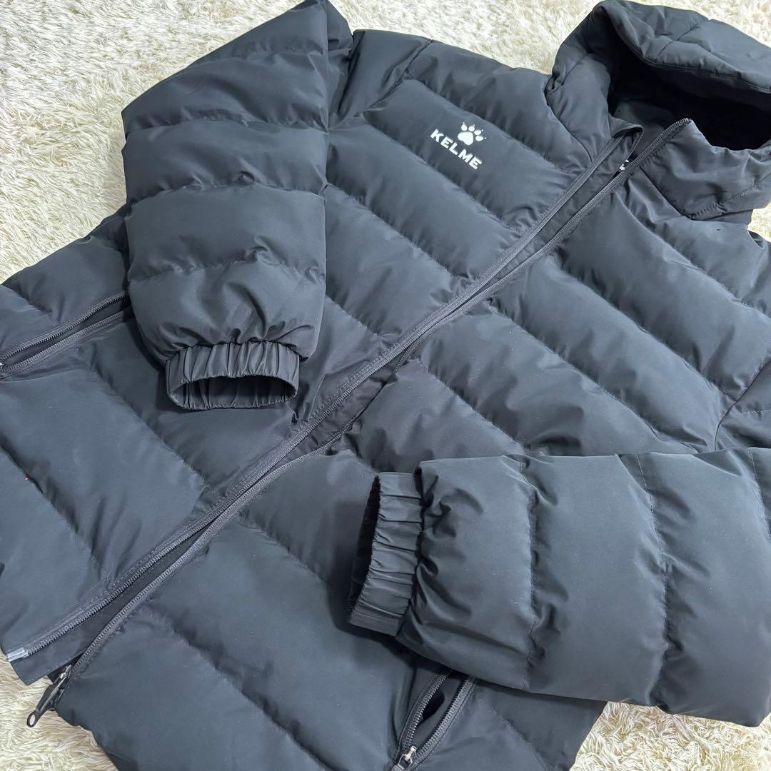 美品　KELME ダウンジャケット　中綿　ハーフコート　黒　XXL