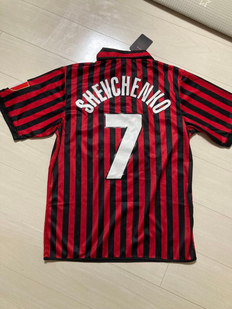 【新品タグ付き】ACミラン100周年レトロ復刻ユニフォーム7番シェフチェンコ