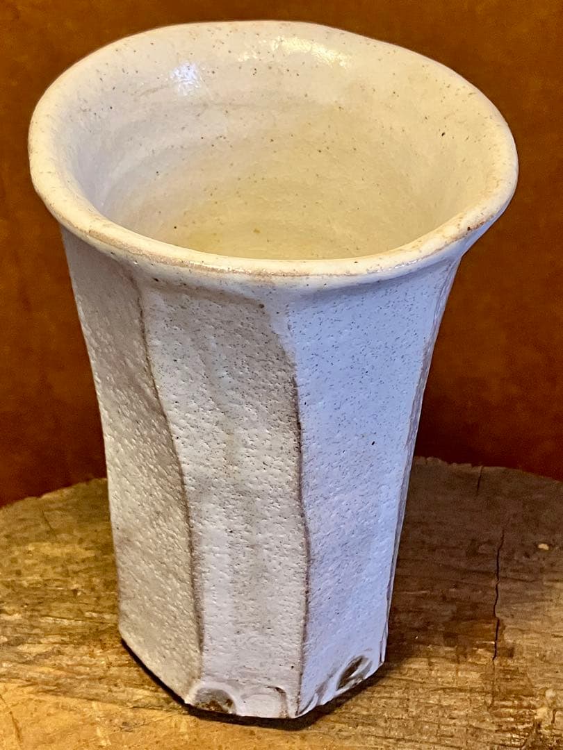 美濃　白化粧　粉引　花入　吉田真人