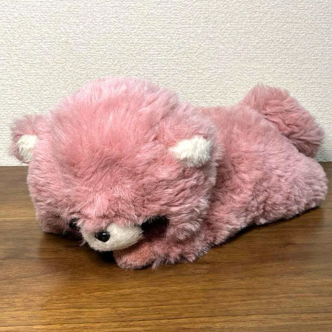ぬいぐるみの三英 たぬき？　あらいぐま？ ピンク　昭和レトロ　当時物　日本製