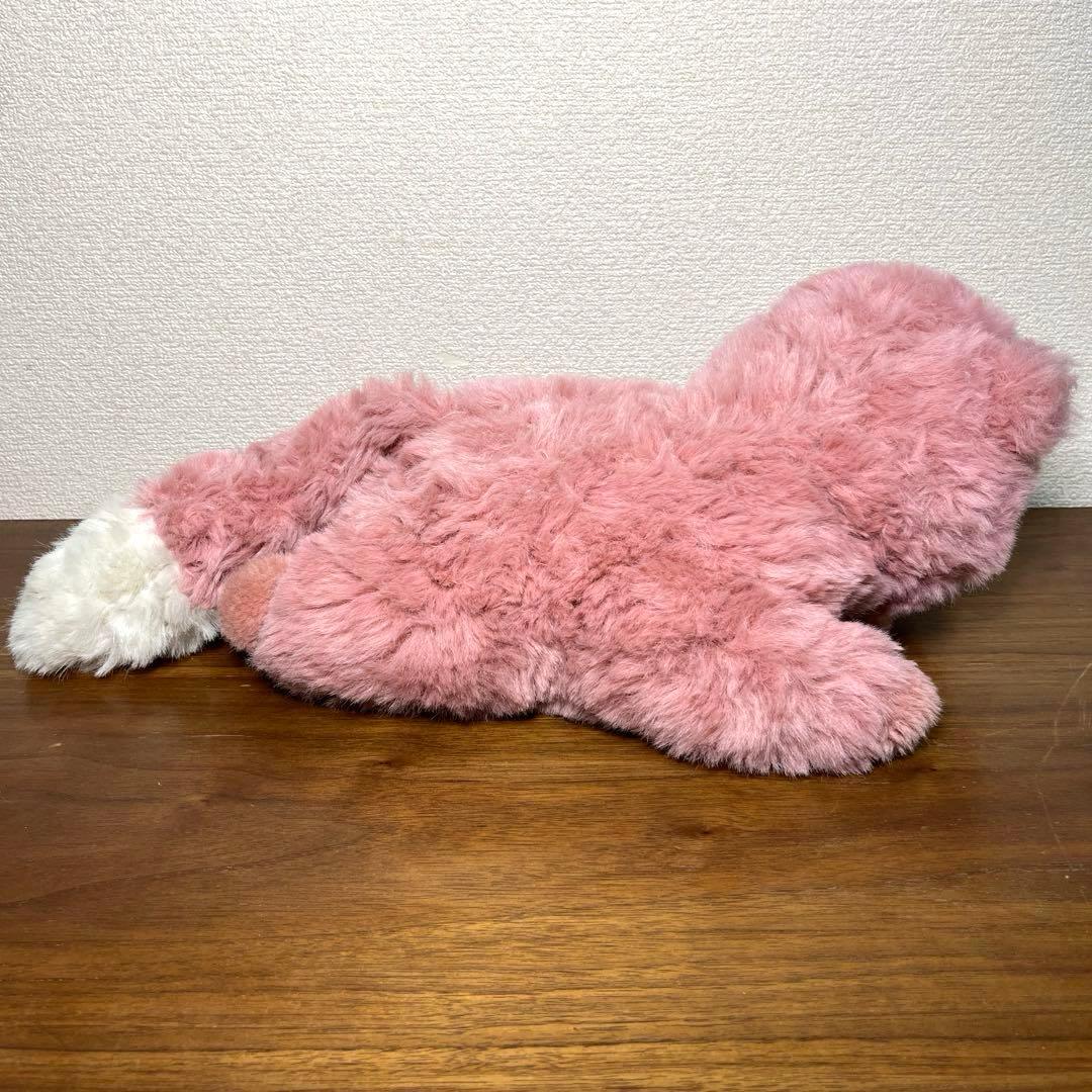 ぬいぐるみの三英 たぬき？　あらいぐま？ ピンク　昭和レトロ　当時物　日本製