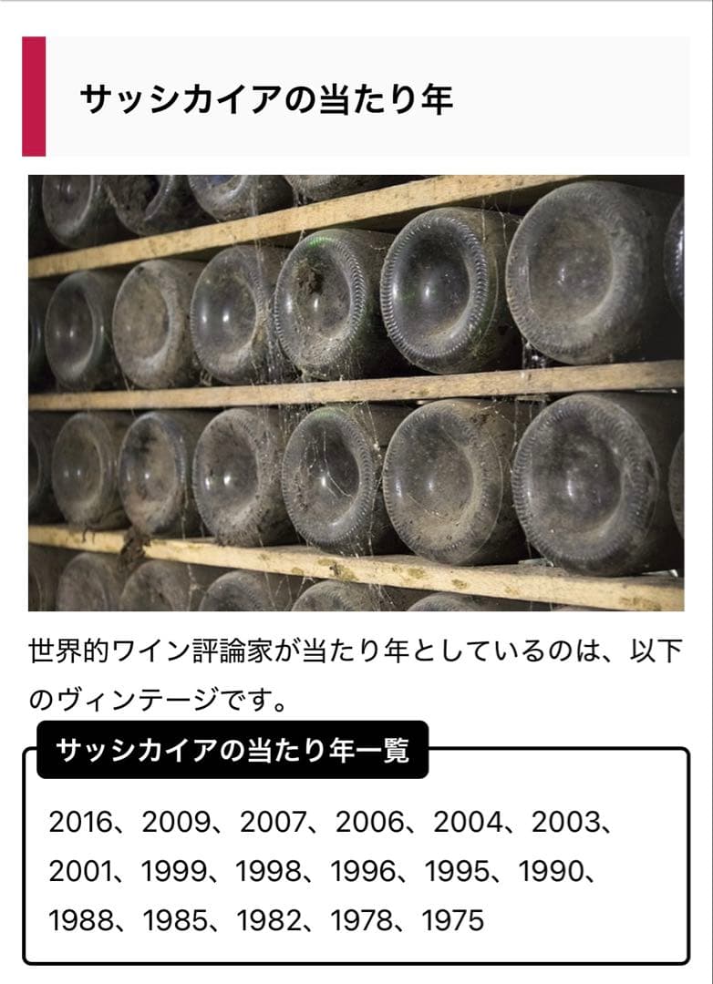 B*9様 SASSICAIA サッシカイア1995 イタリア 750ml