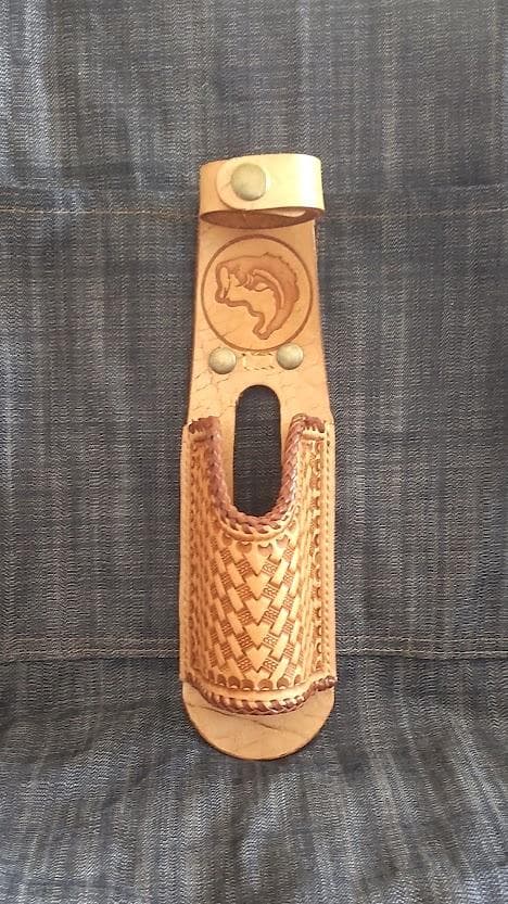 姫路牛本革　ロッドホルダー　ビッグベイトロッド　オールドタックル　フジグリップ等