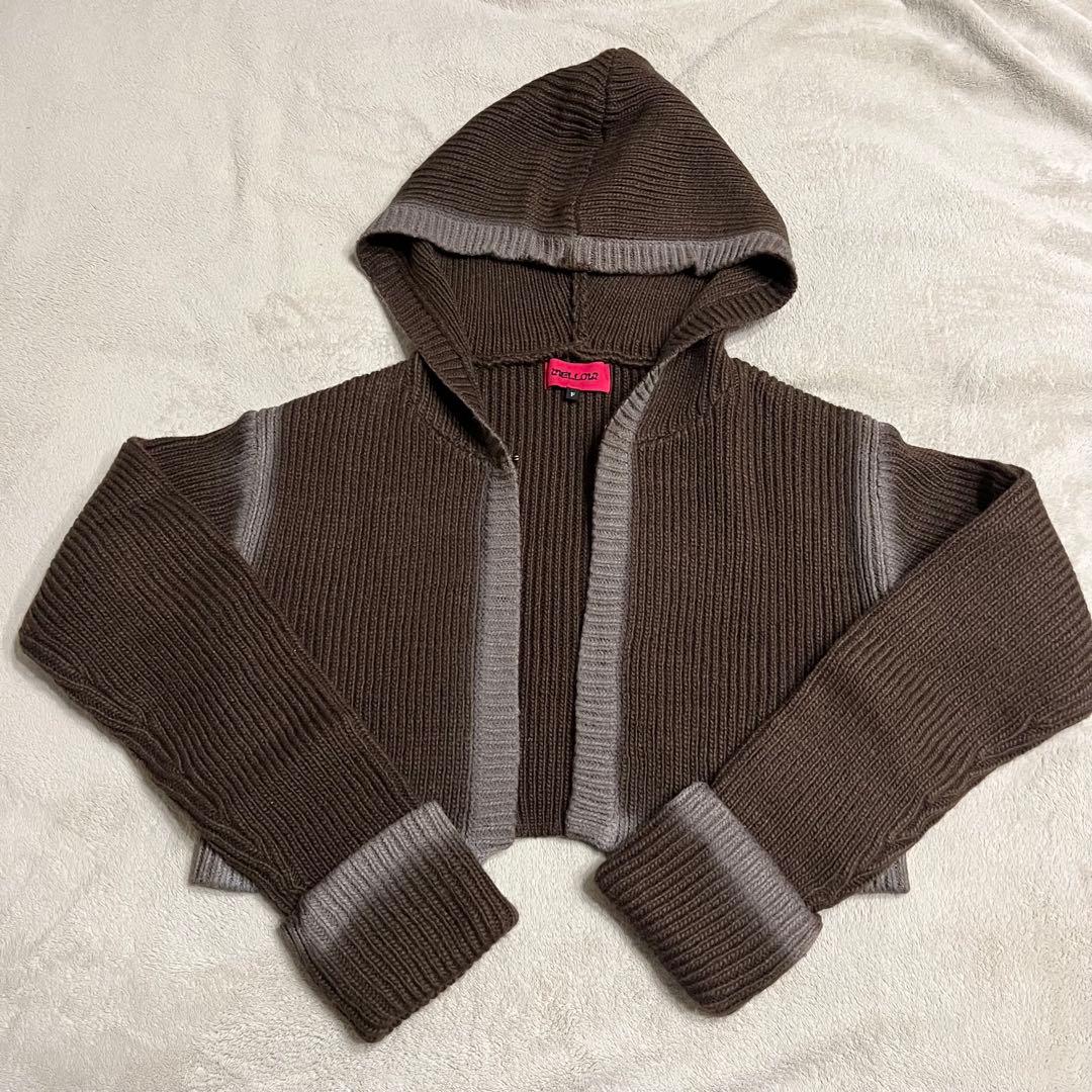 MELLOWブラウンカーディガン加藤史帆着用 日向坂46あやひろ韓国ショート丈