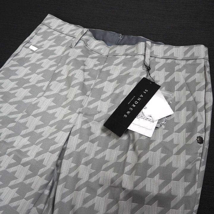 新品 セントアンドリュース ラメジャガード パンツ 定価39600円 灰 M