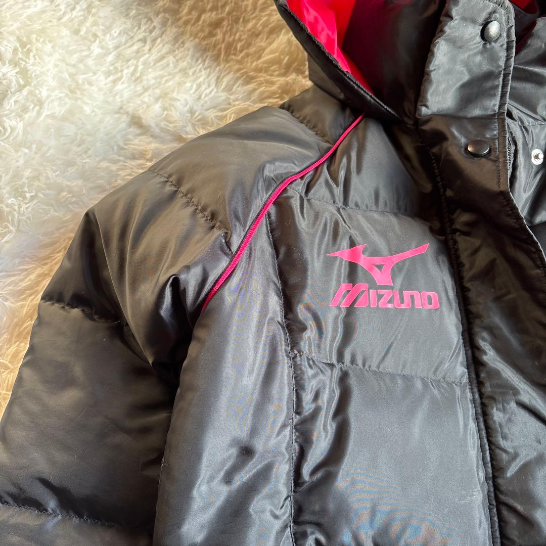 美品　MIZUNO ミズノ ベンチコート ダウン　ブラック　ピンク　レディースM