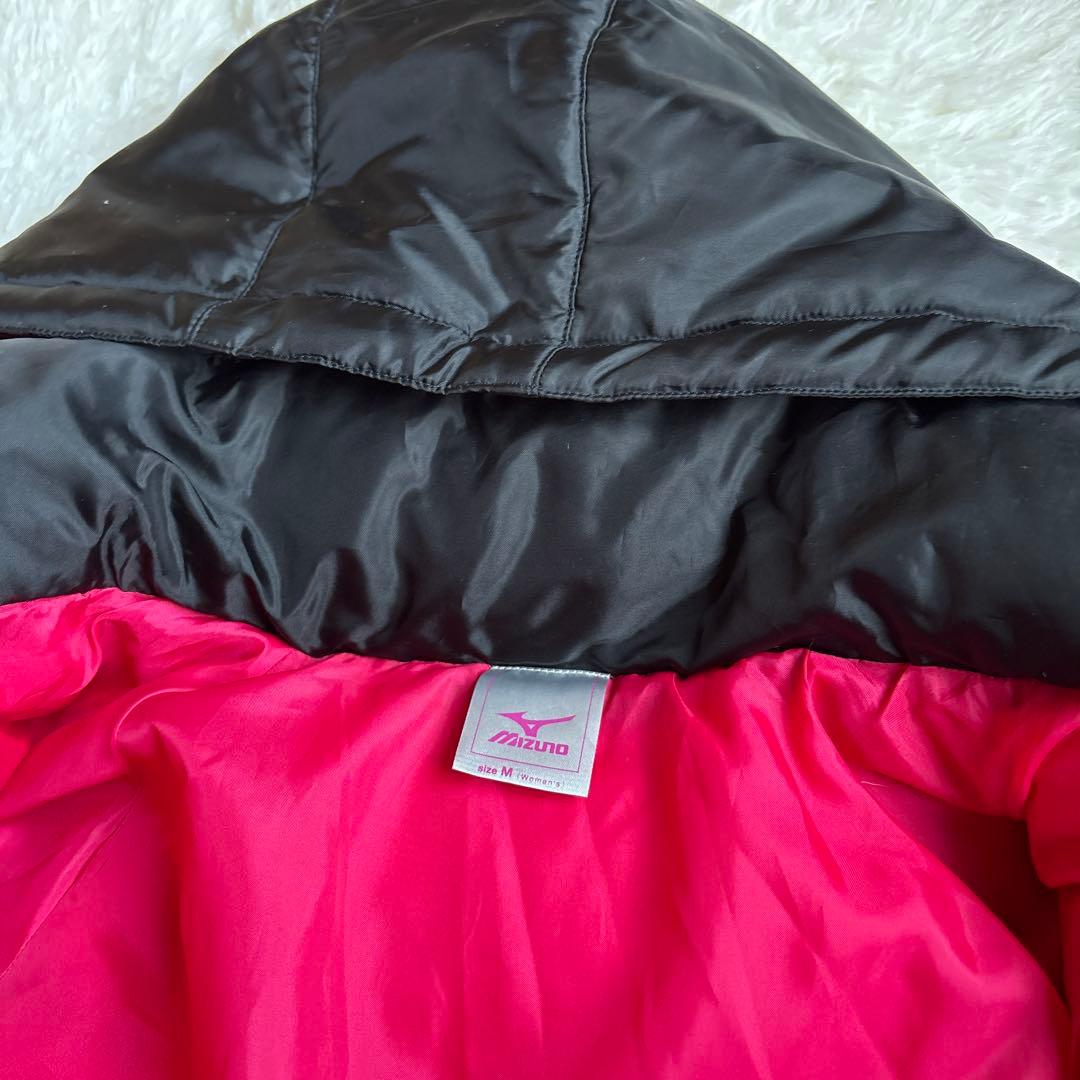 美品　MIZUNO ミズノ ベンチコート ダウン　ブラック　ピンク　レディースM