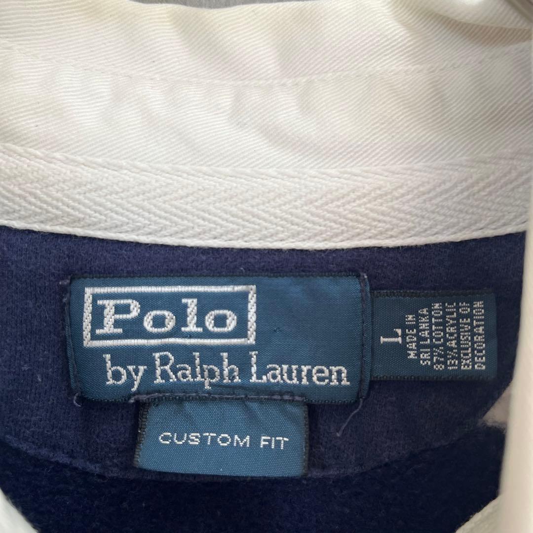 【人気カラー】ポロ ラルフローレン ボーダー 長袖 ラガーシャツ 古着 常田大希