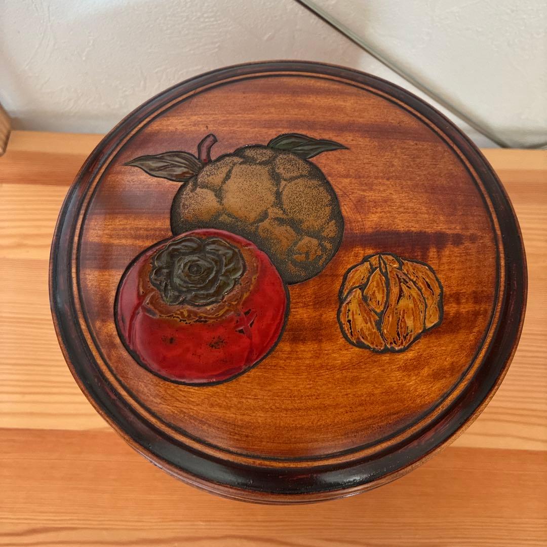 烏城彫　二段丸重　重箱　木の器　伝統工芸