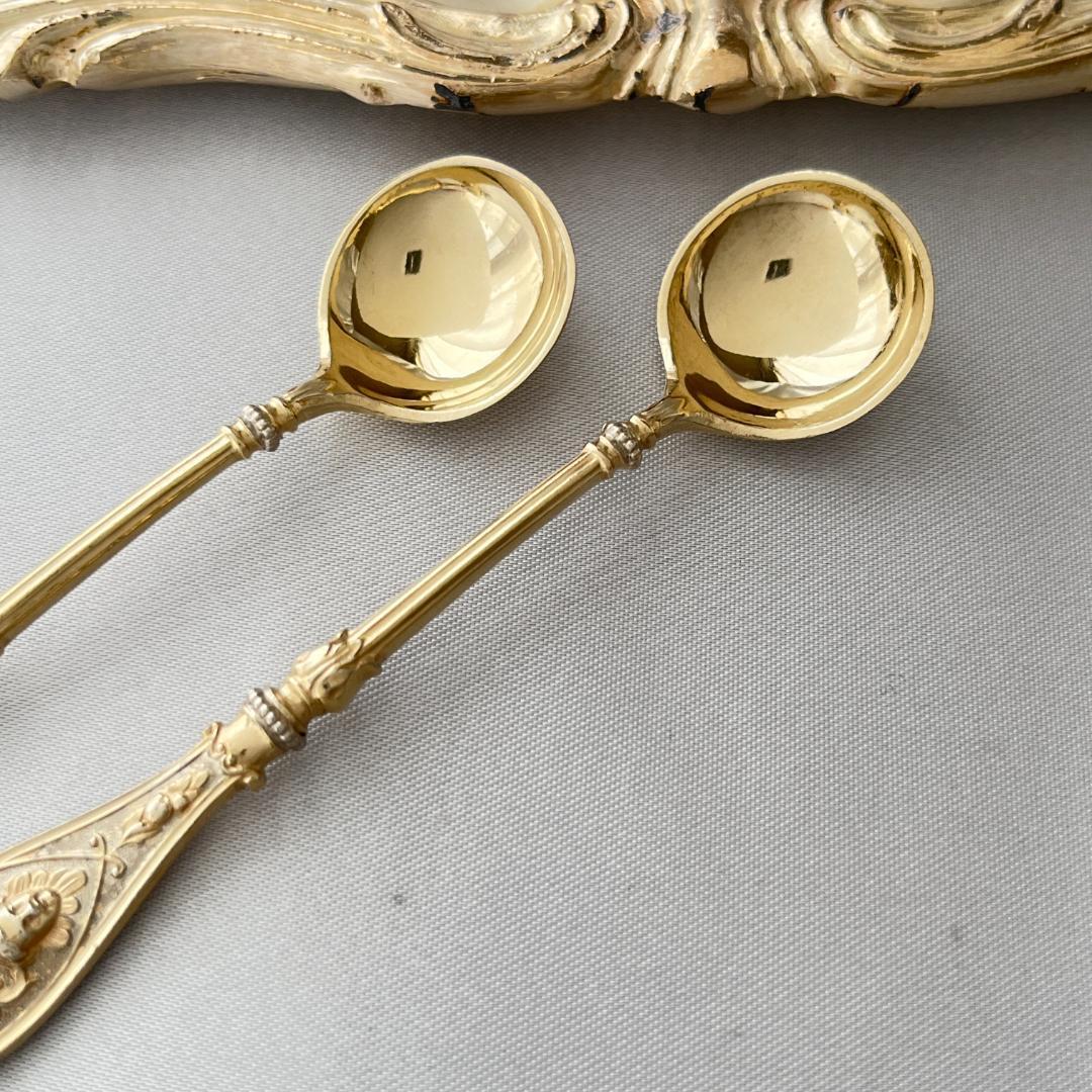 【Koch & Bergfeld 】 マスカロンのスプーン 2本【純銀】9cm