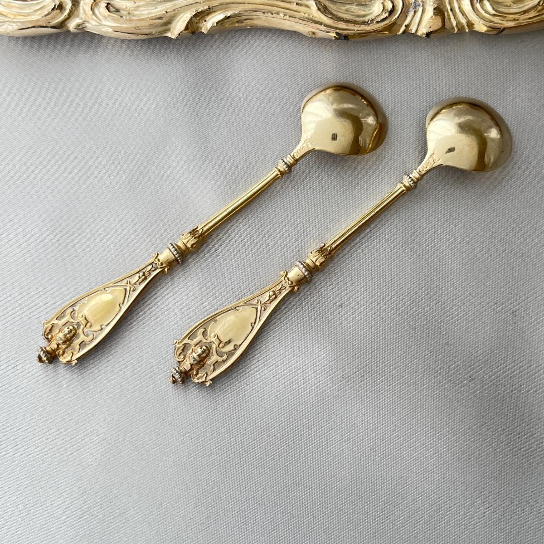 【Koch & Bergfeld 】 マスカロンのスプーン 2本【純銀】9cm