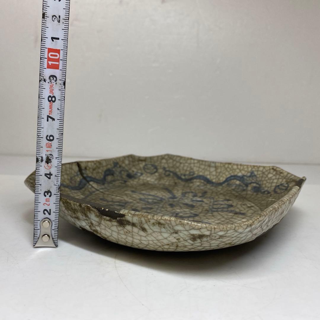 中国明時代　呉須古染付　四方鉢　東さ7-0330①