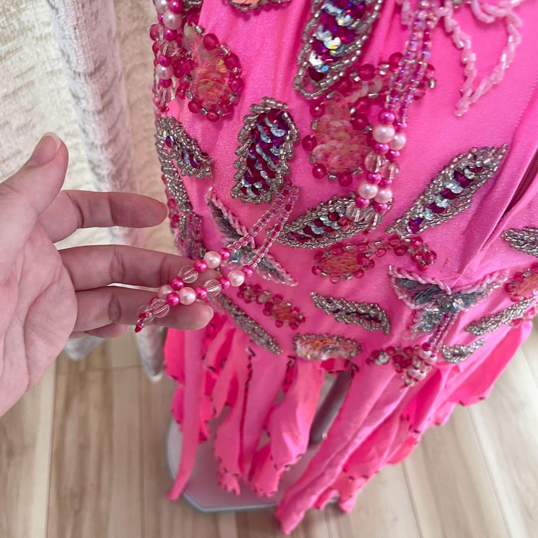 エジプト製ベリーダンス衣装 ピンク ドラムソロ　ミニスカート