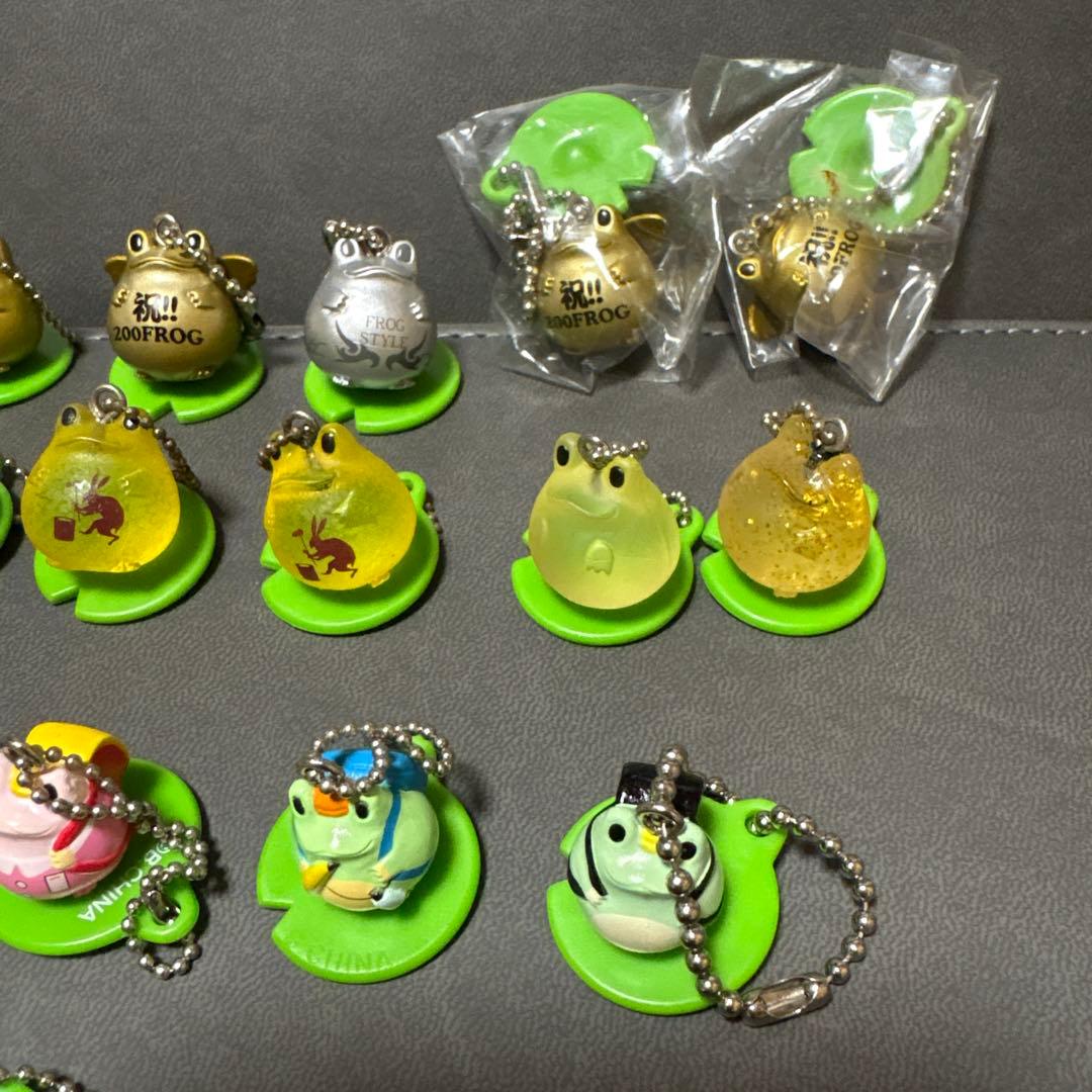 カエル フロッグスタイル キーホルダー 金 銀 クリア 子供 No,4 セット