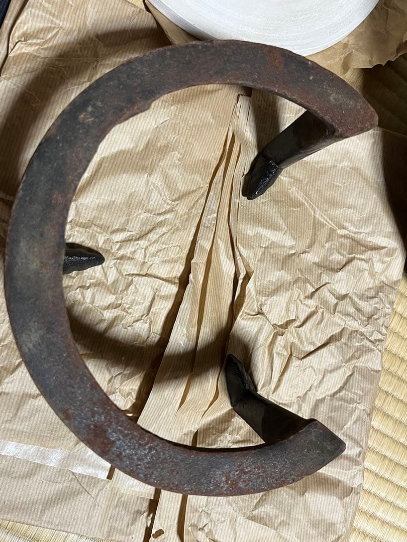 茶道　風炉　唐銅　面取風炉　五徳　敷瓦　セット販売