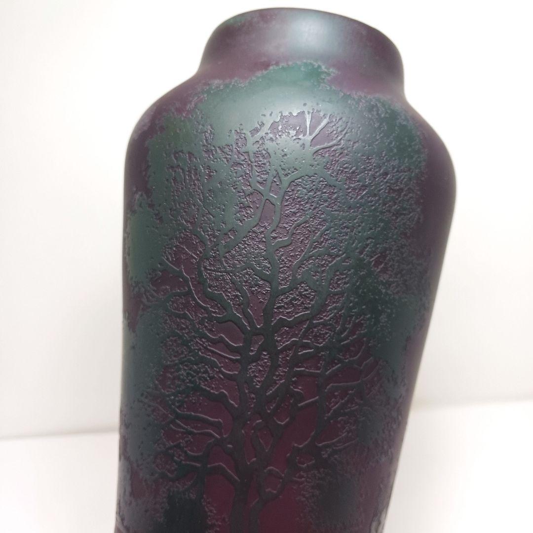 V225 1900年初期 J.B LEVEILLE作 湖水風景文花瓶 カメオ彫