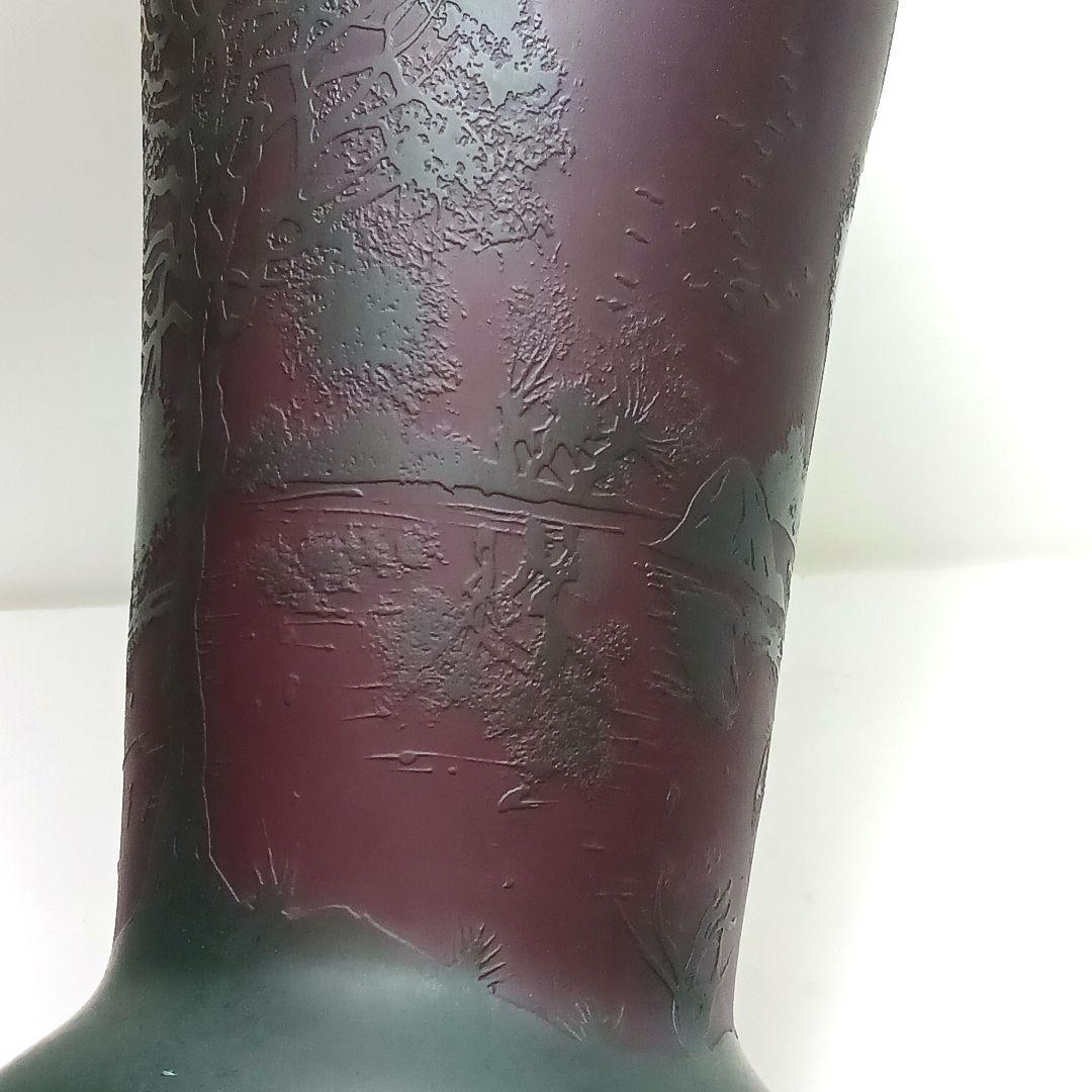 V225 1900年初期 J.B LEVEILLE作 湖水風景文花瓶 カメオ彫