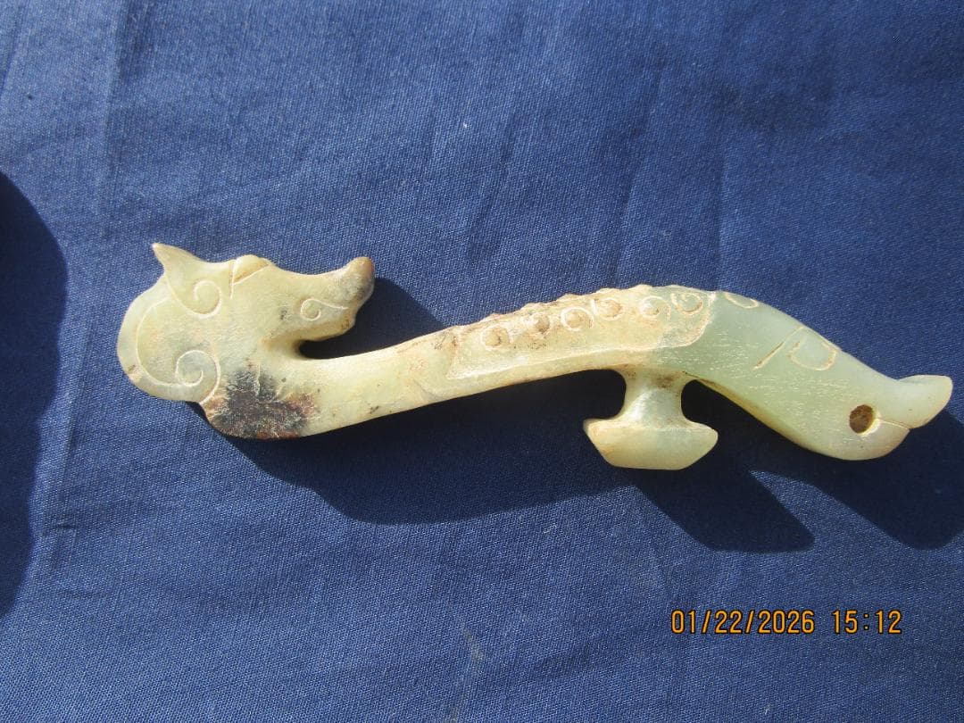 中国美術 たいこう 帯鉤帯締め 玉　石細工　彫り物　工芸品　１個