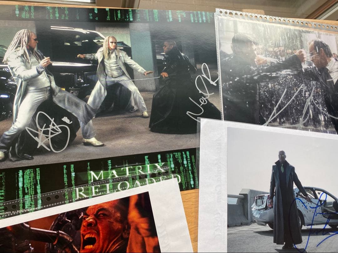 映画　マトリックス サイン入り写真等6点セット　キアヌ　ネオ　モーフィアス