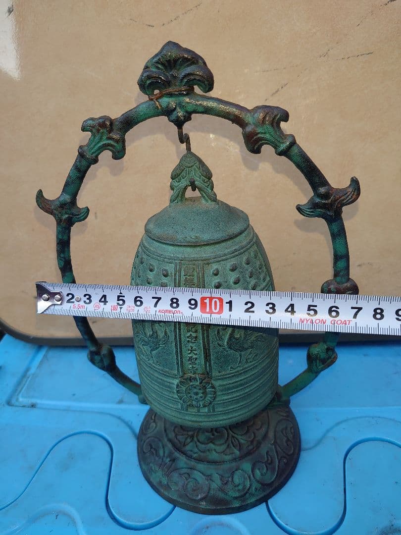 開運 鐘，南無大聖不動明王 鉄製，時代物，古美術品 骨董品