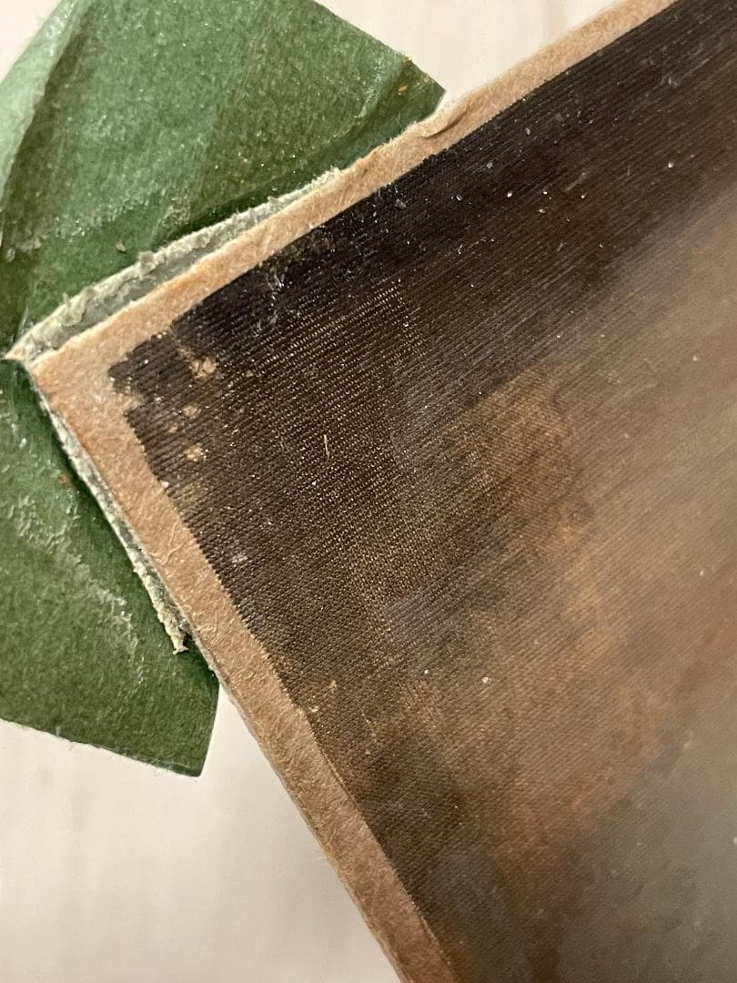 「真作」作者不明「桜の図」風景画　油彩画　額装　サイン有り