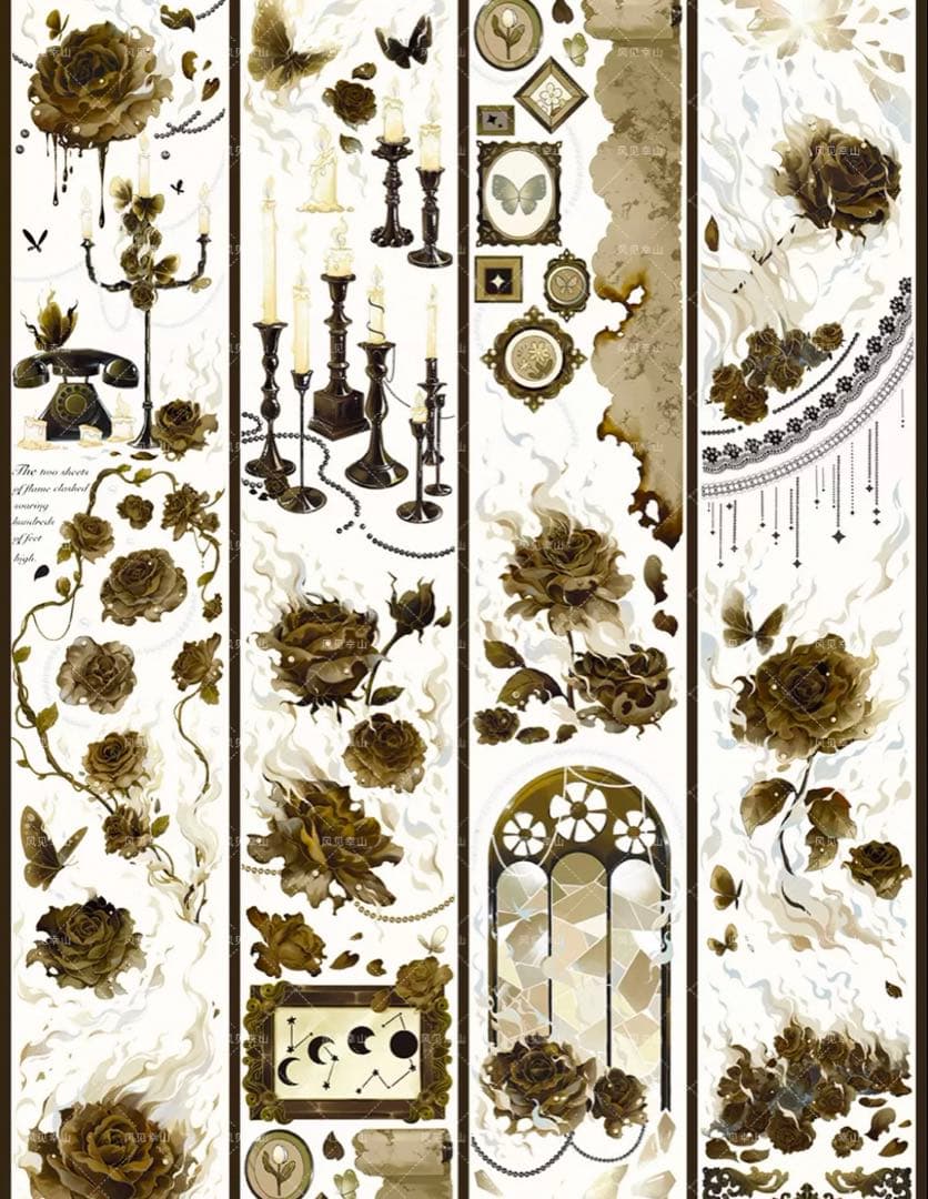 风见幸山《燃花》海外マスキングテープ　マステ 【2253】