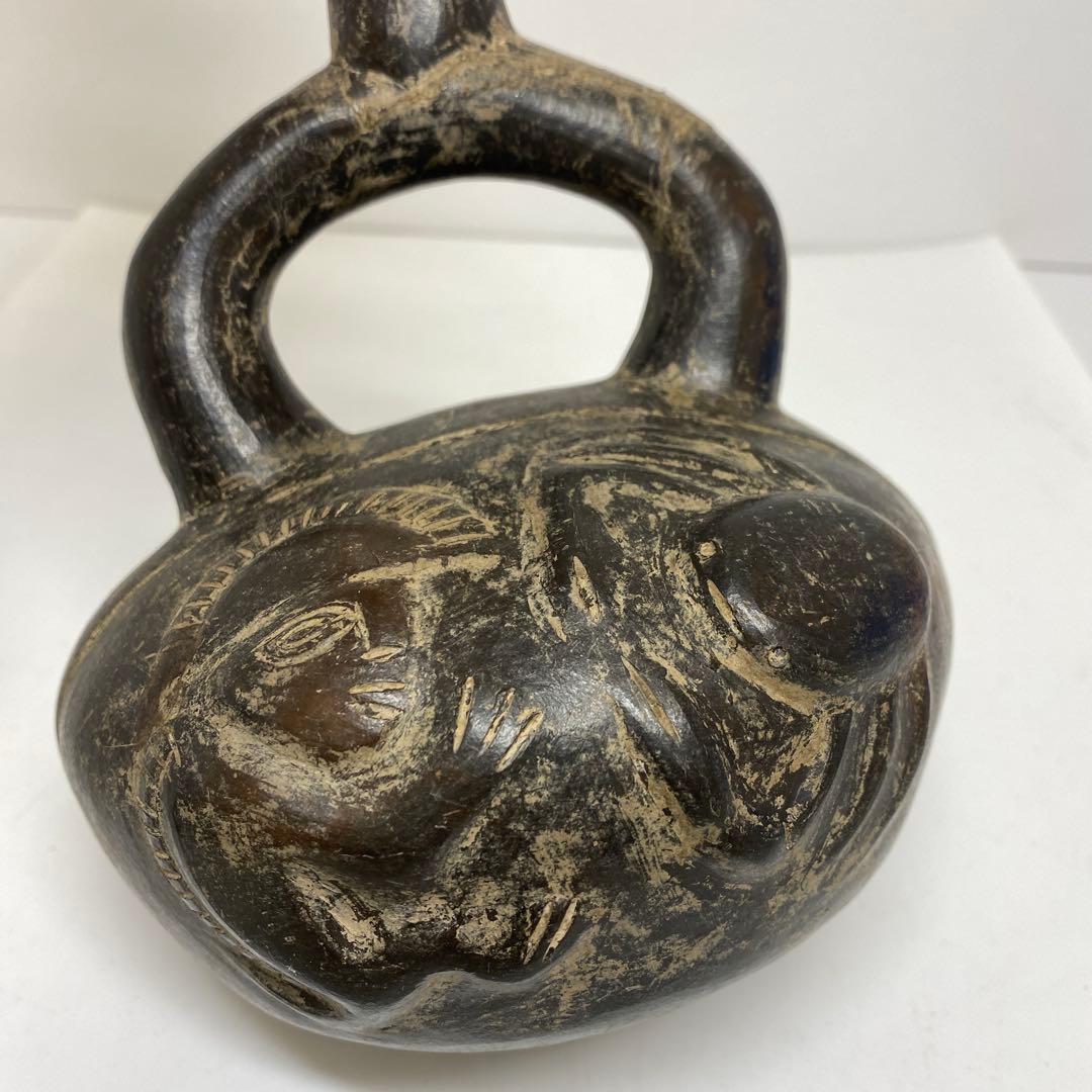 専用　紀元前　古代　インカ花入　高さ約18.2㎝　タサオ　東さ8-0107☆2F