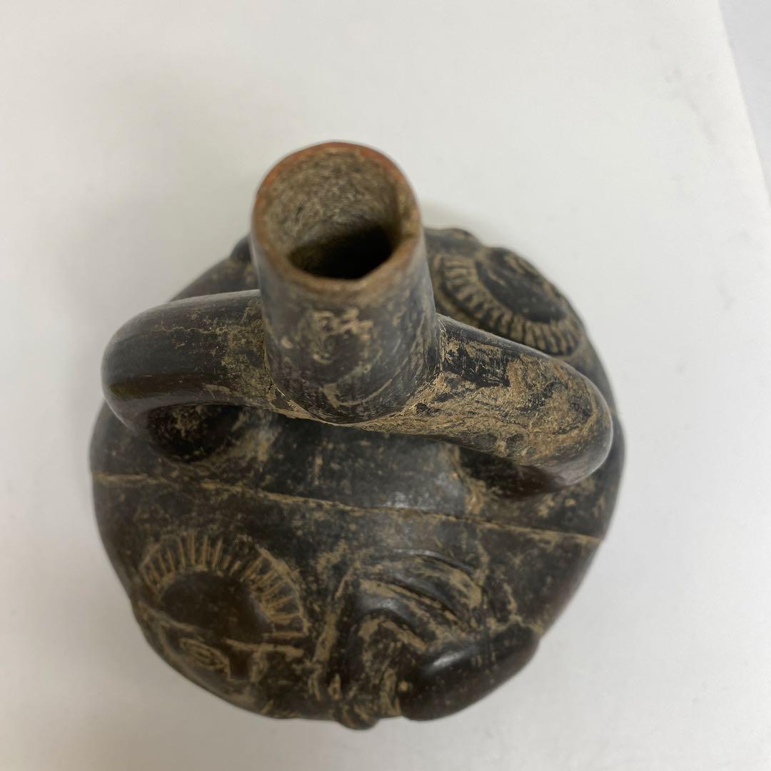 専用　紀元前　古代　インカ花入　高さ約18.2㎝　タサオ　東さ8-0107☆2F