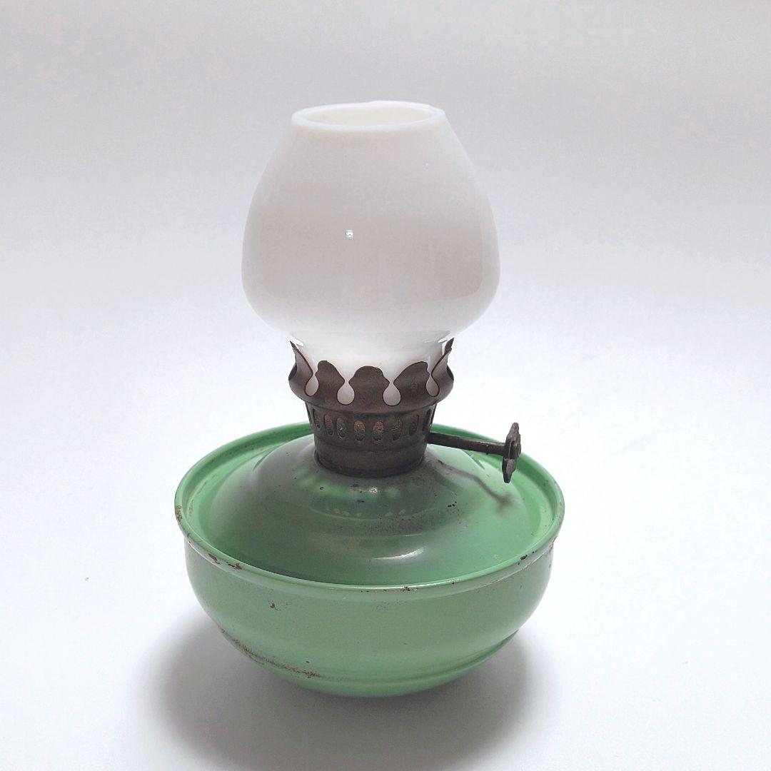 アンティーク ティン オイルランプ ケリーランプ イギリス ミントグリーン