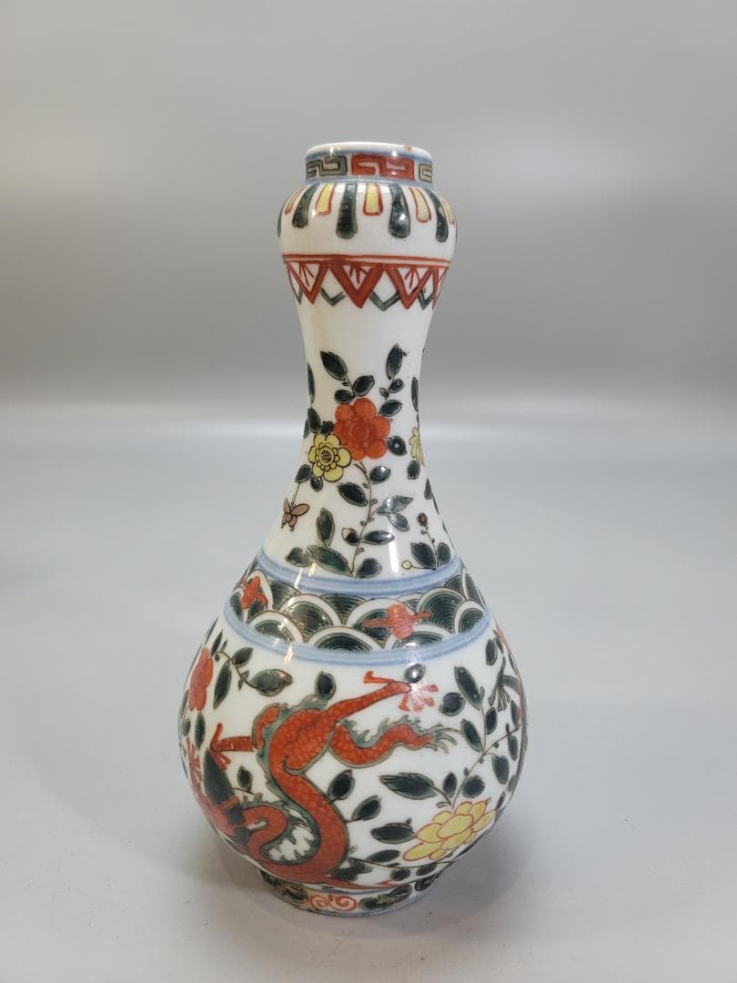 中国美術 萬暦赤絵 瓶 骨董品