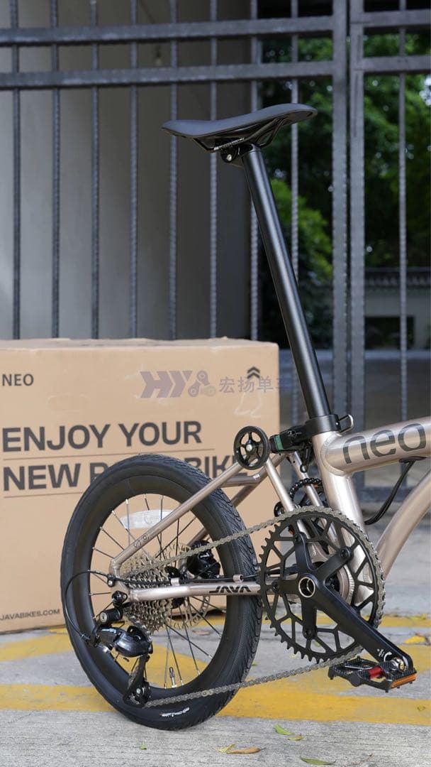 アルミ合金製 Brompton 同系 16インチ 折りたたみ自転車・9段変速