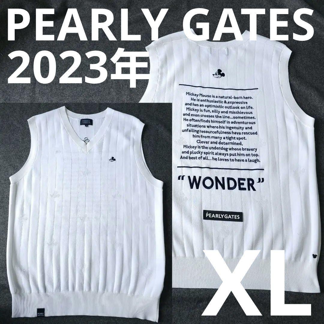 【パーリーゲイツ】2023年人気ディズニーコラボ×ミッキー総柄 ゴルフベストLL
