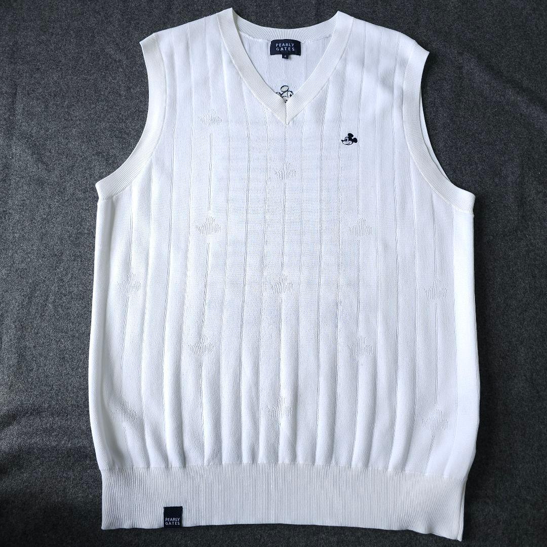 【パーリーゲイツ】2023年人気ディズニーコラボ×ミッキー総柄 ゴルフベストLL