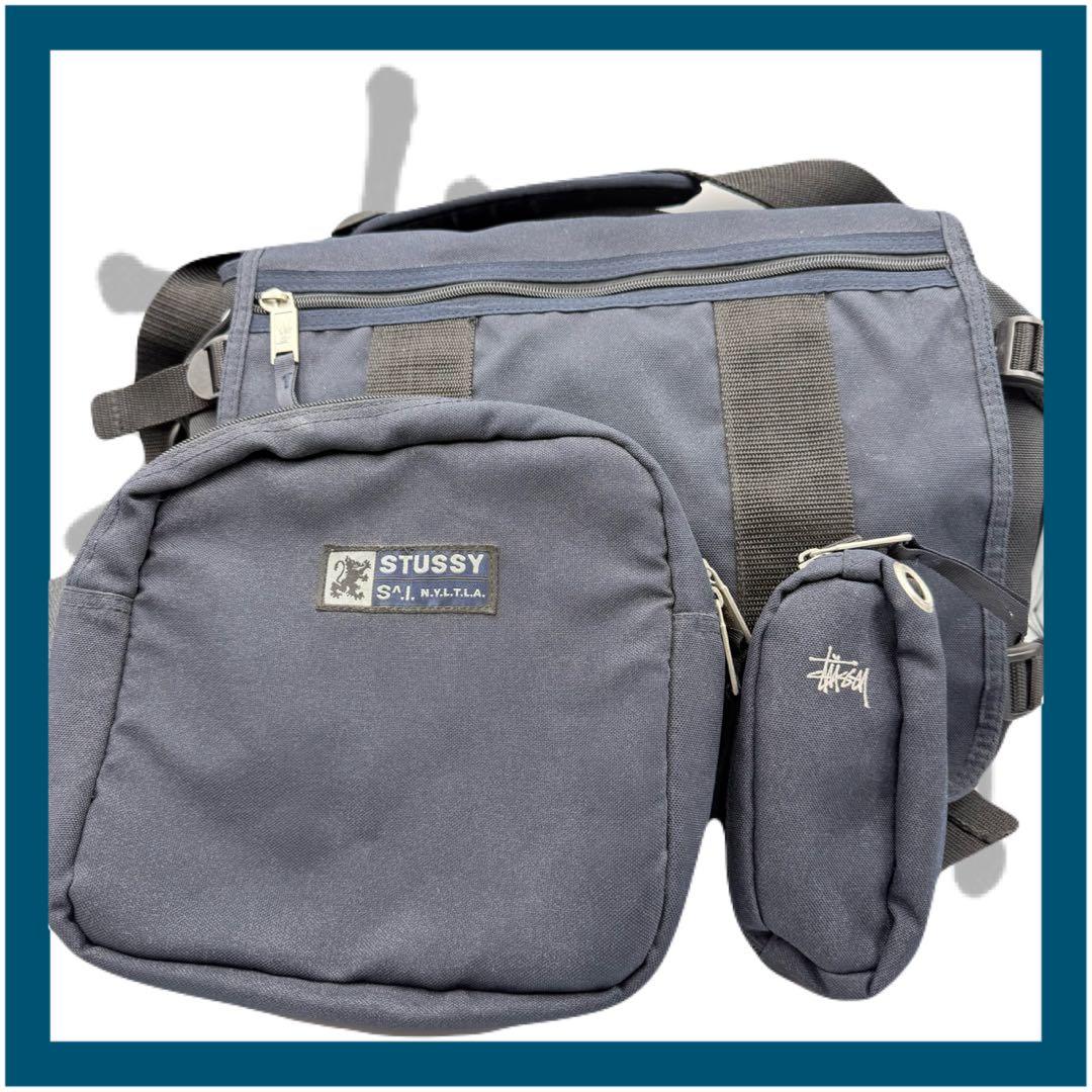 【希少】90's　OLD STUSSY　レコードバッグ　紺タグ　3点 まとめ売り