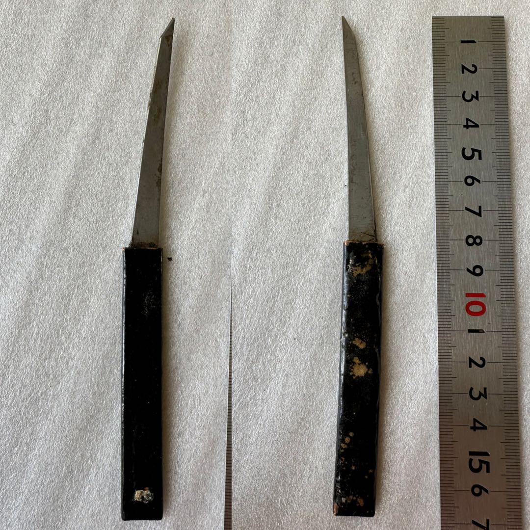 刀装具　残欠刃引合法カット品 鉄製刃 時代 武具　 古美術　現状品
