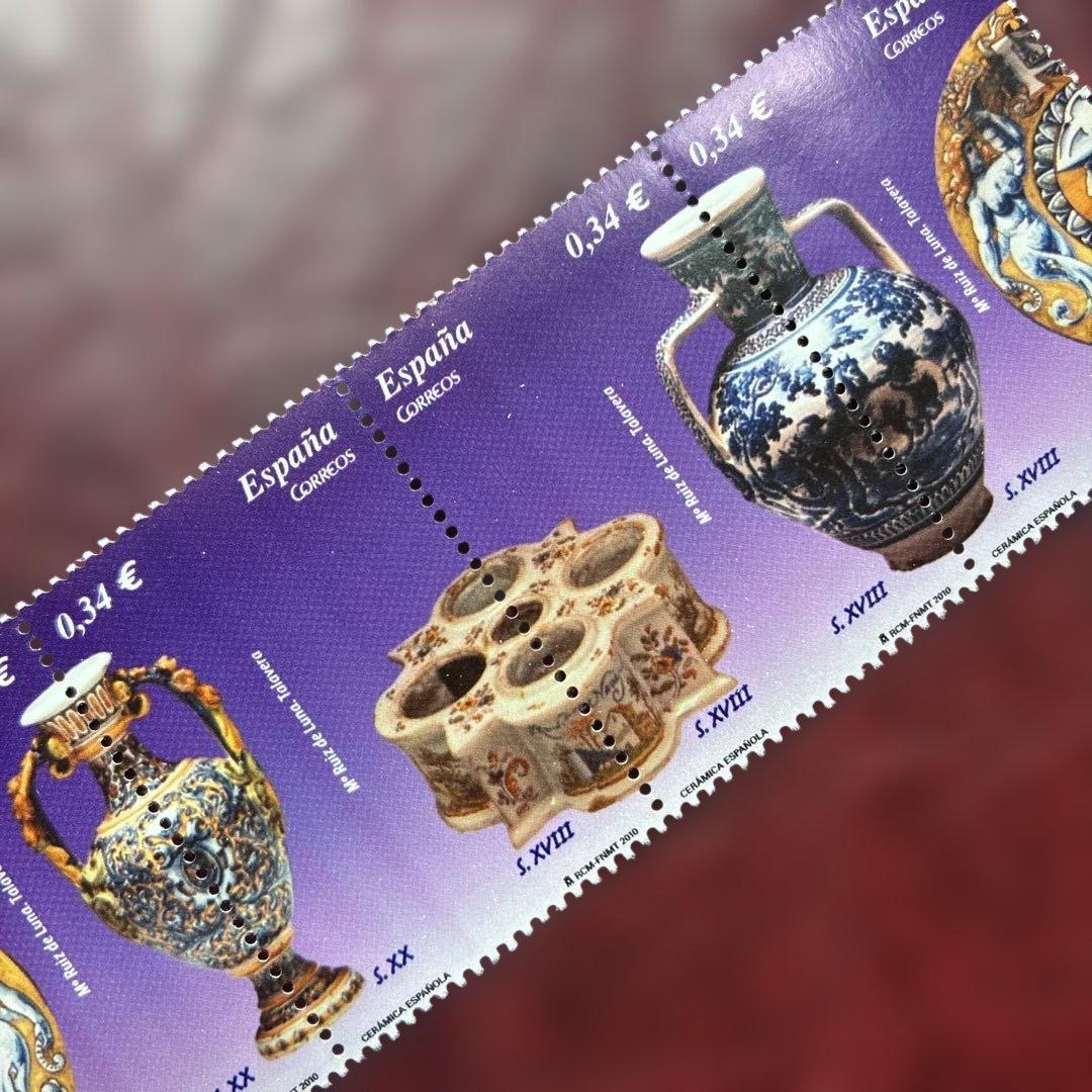 77207セール現品限　外国切手　スペイン発行美術品4種揃連刷