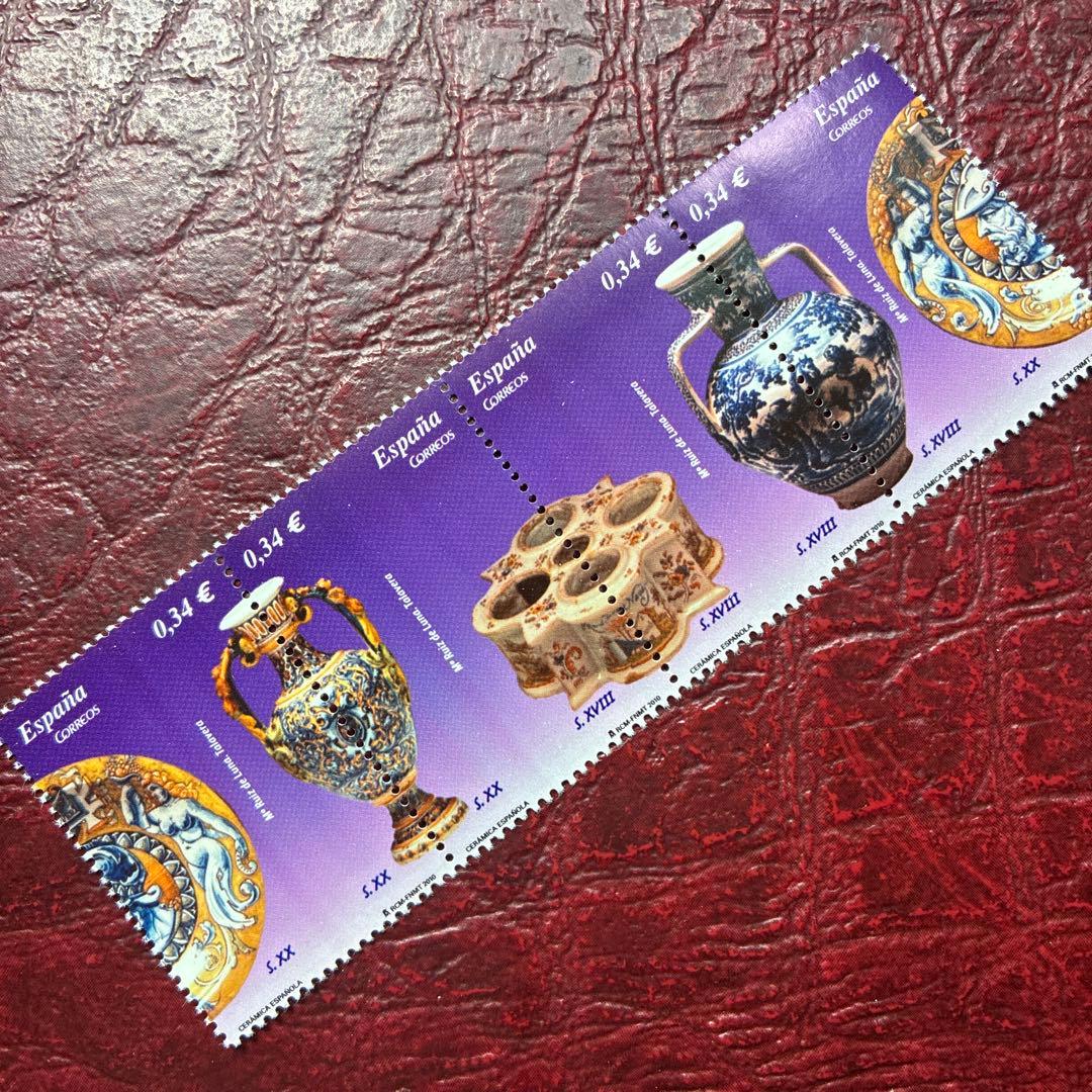 77207セール現品限　外国切手　スペイン発行美術品4種揃連刷