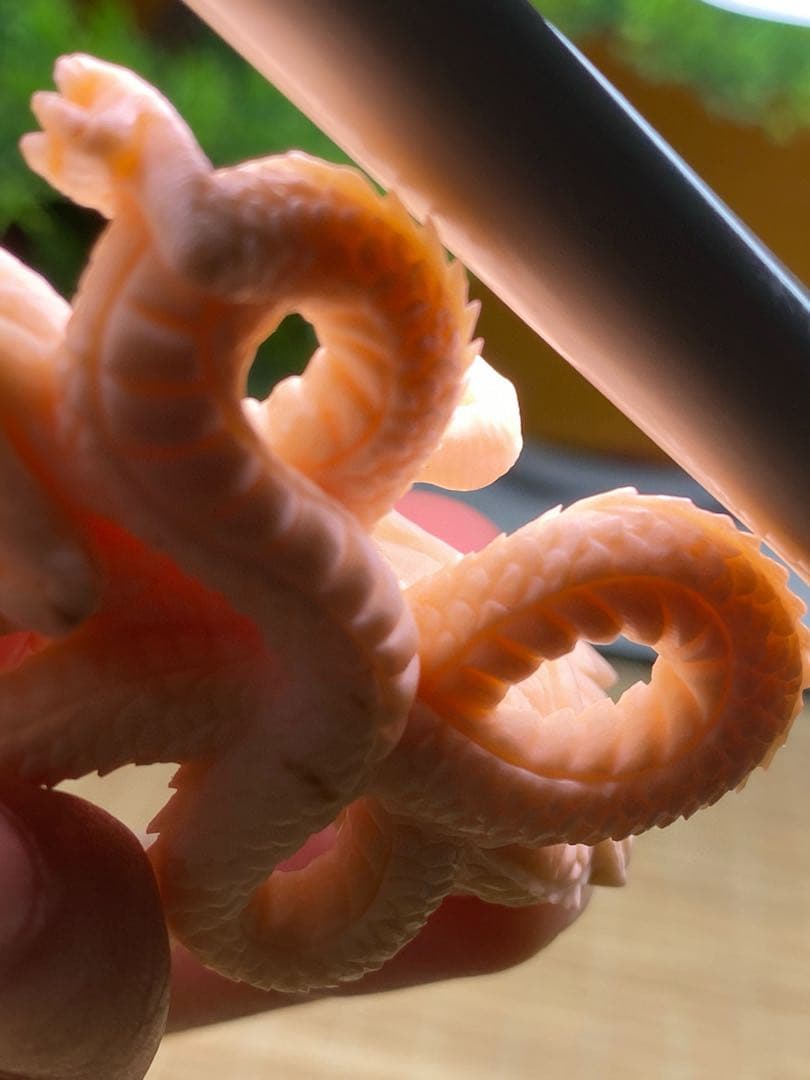 天然マンモス牙美しい手作り彫刻　1至尊神龍　置物