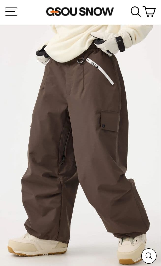 GSOU レディース コーヒー バギー 耐摩耗性 防水 スノーパンツ
