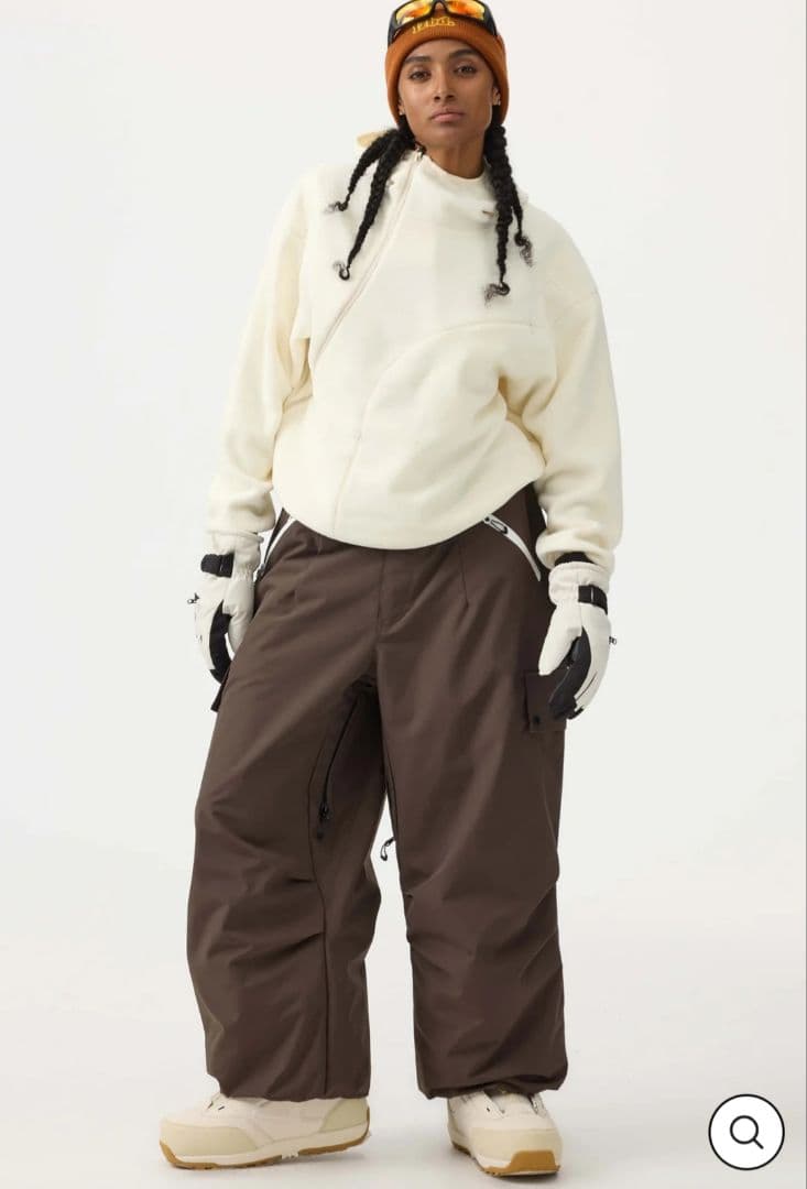 GSOU レディース コーヒー バギー 耐摩耗性 防水 スノーパンツ