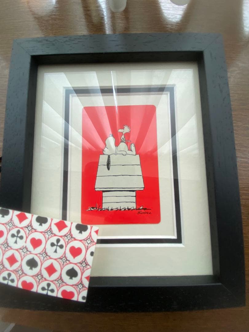 スヌーピー ヴィンテージアートプリント トランプ 額縁