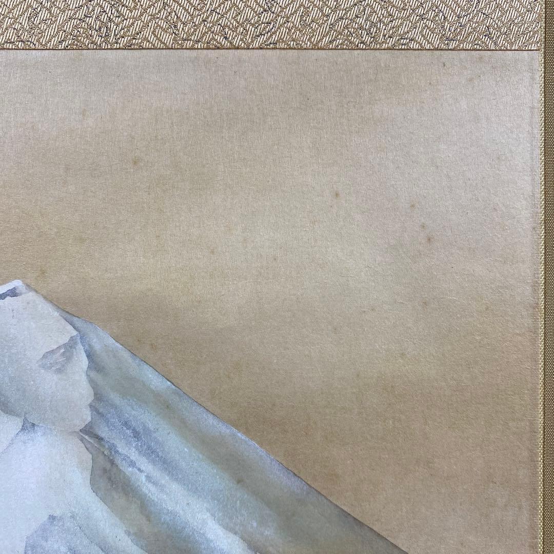 美品 掛け軸 小林希光作 金地 富士図 共箱 太巻き付 美術年鑑掲載