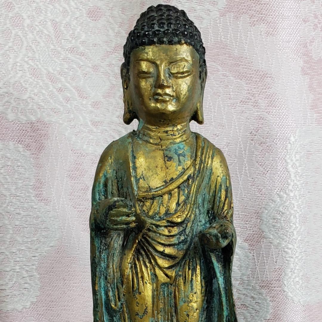 陶片◆金銅如来立像 新羅仏 仏像◆検）天平仏 飛鳥仏 高麗仏 百済仏 空海