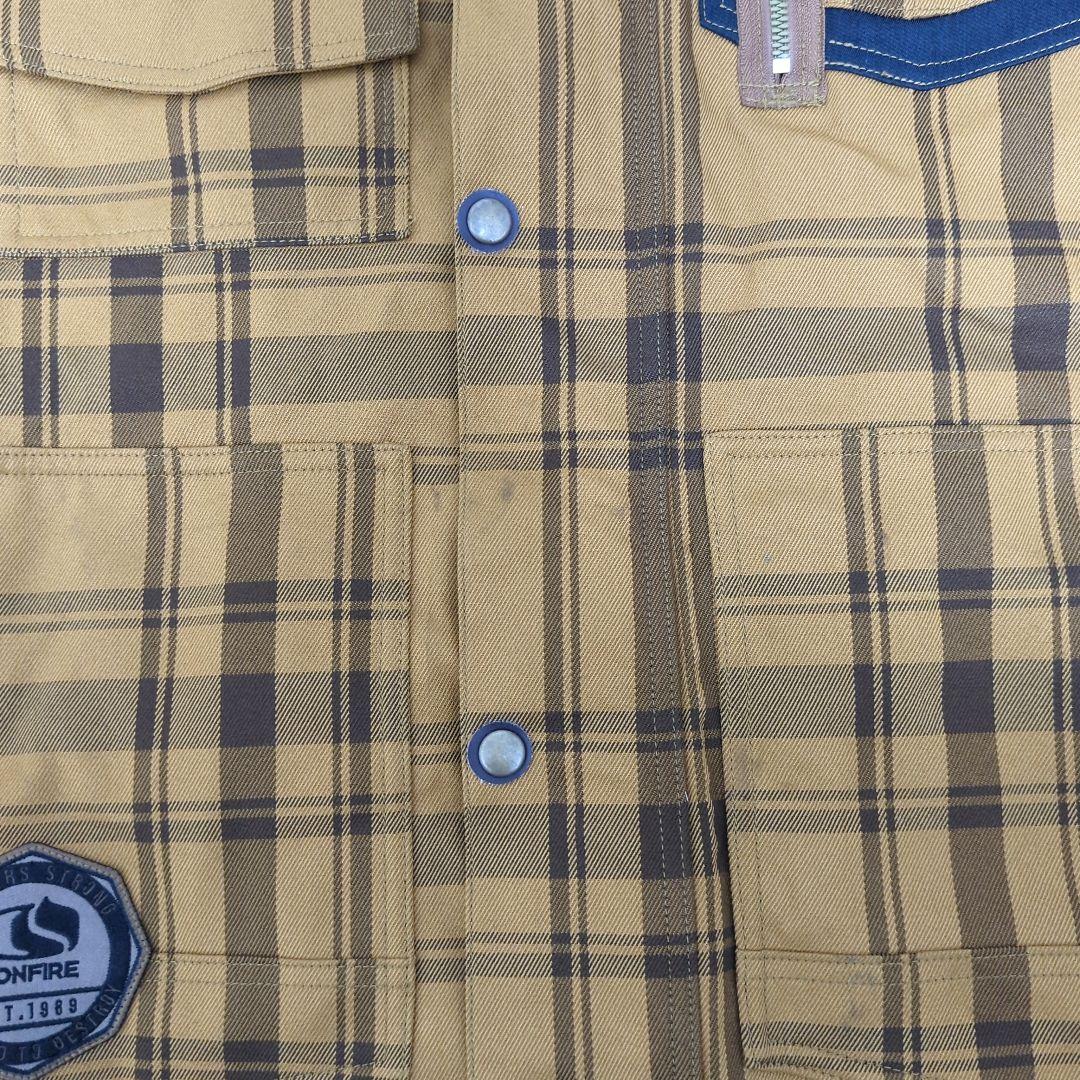 BONFIRE スノーボードウェア 上下セット チェック柄 内側ビニール破れ