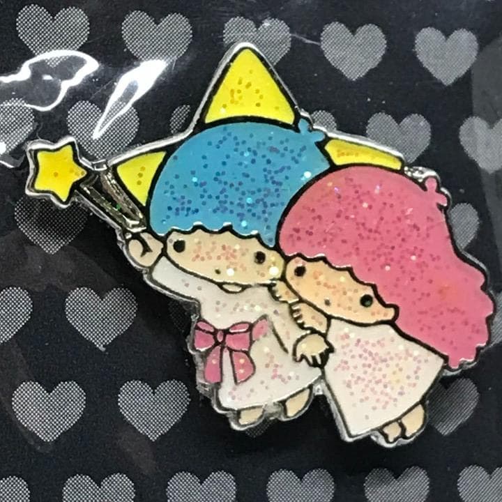 2001年 レア キキララ ラメピンバッジ 未使用 ピンズ リトルツインスターズ