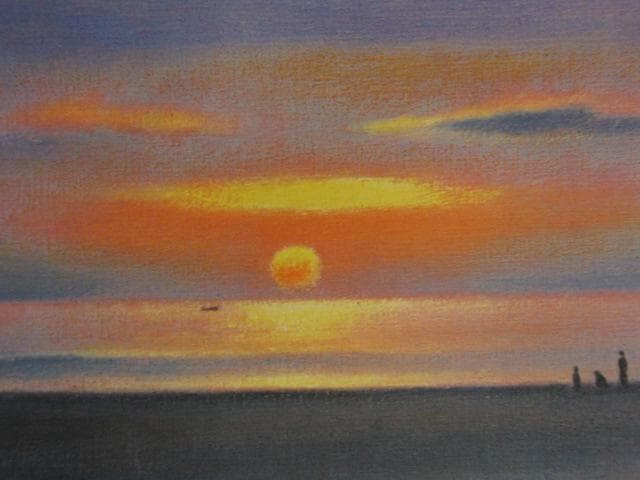 桑畑和生、幸福な朝、希少な画集より、新品高級額・額装付、状態良好